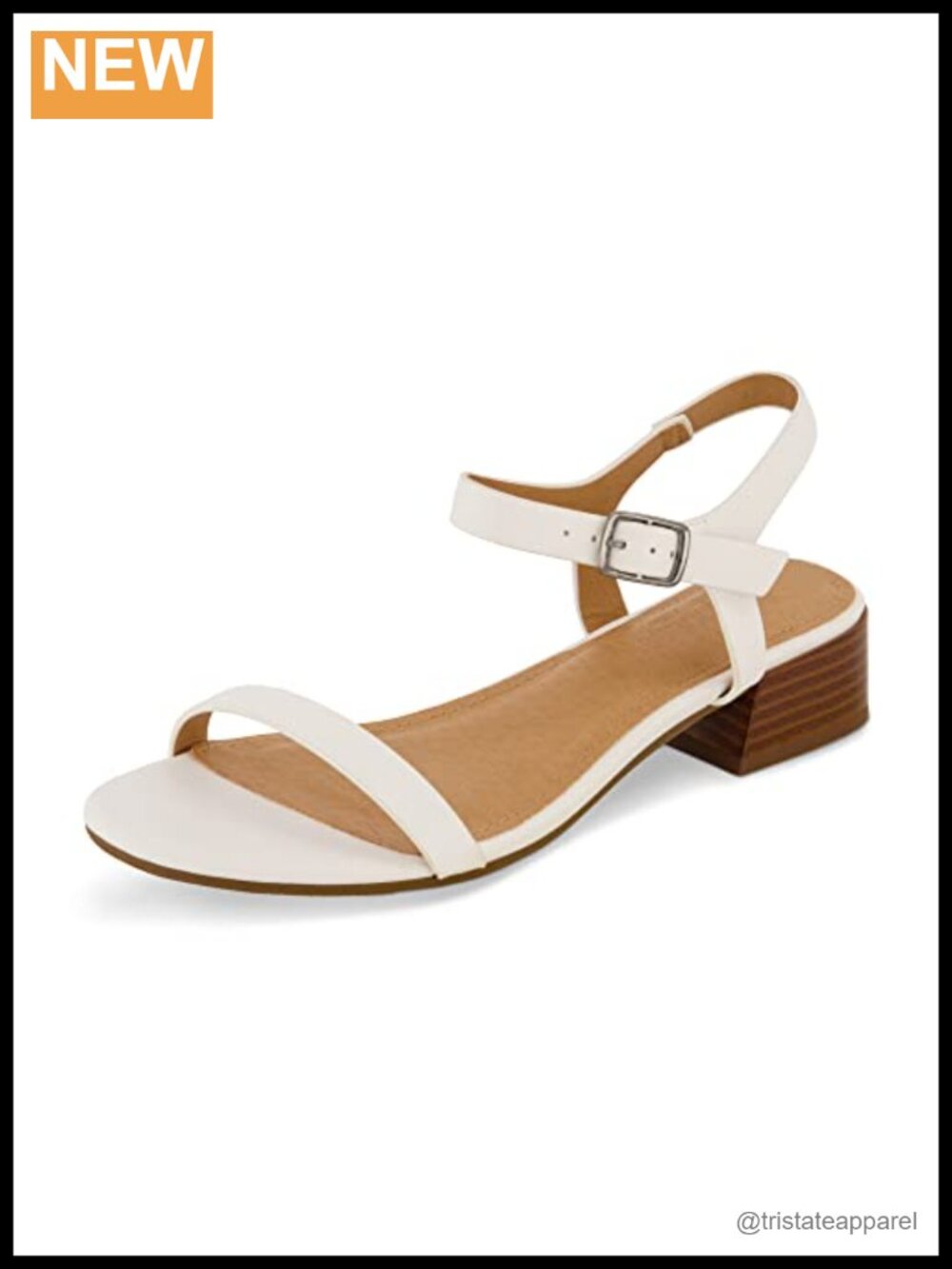 Vegan Leather Slide Sandal with Memory Foam Insole and Buckle Strap